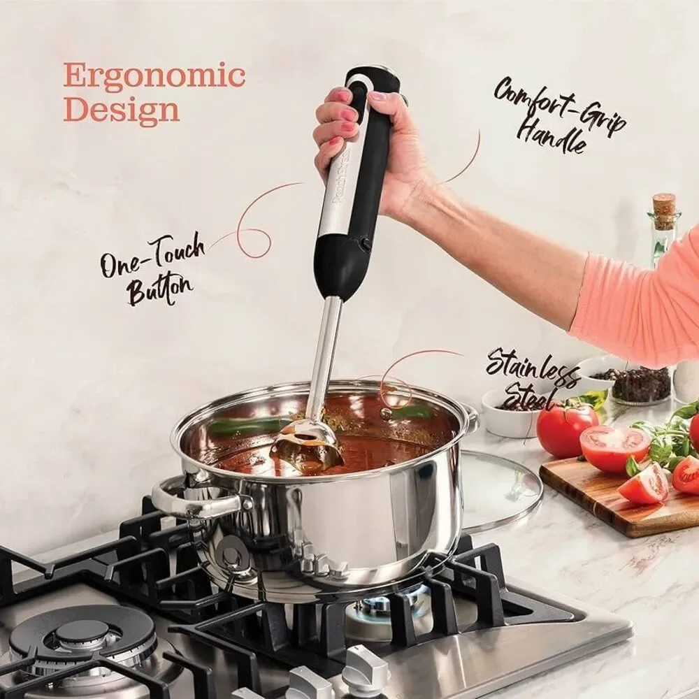 Peach Street Electric Hand Blender 500 Watt with Turbo Mode New Black